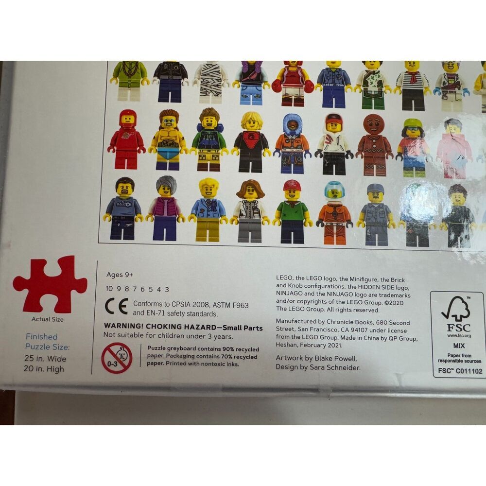 Lego Minifigure Jigsaw Puzzle 1000 pieces open; complete - Picture 4 of 4